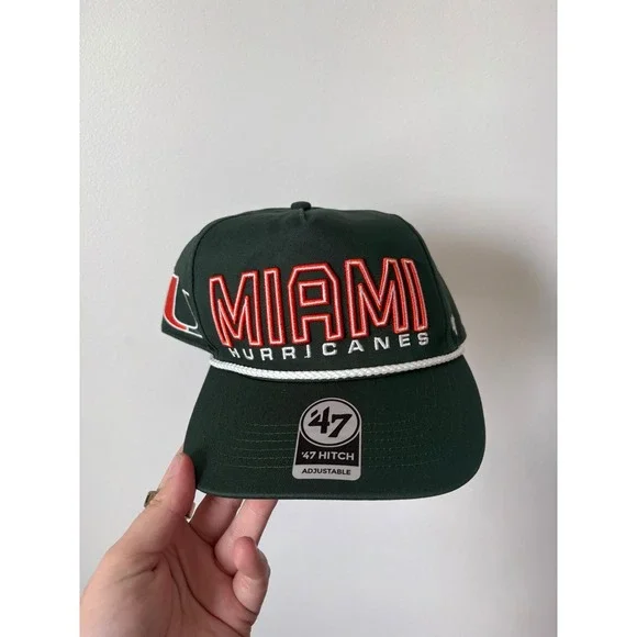 Hollister 47 Brand University of Miami Hurricanes Graphic Hat Green – One Size - Picture 2 of 5